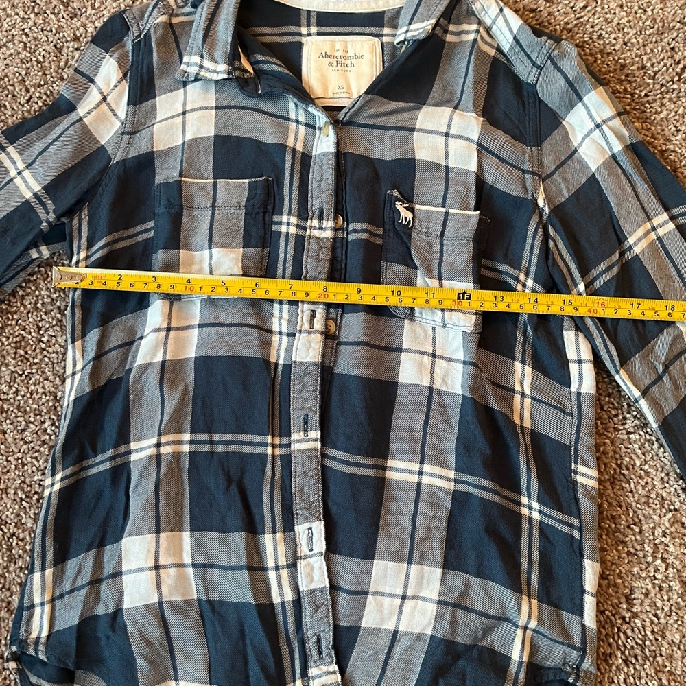 Vintage Abercrombie and Fitch Womens Blue Flannel Size XS - Picture 5 of 6